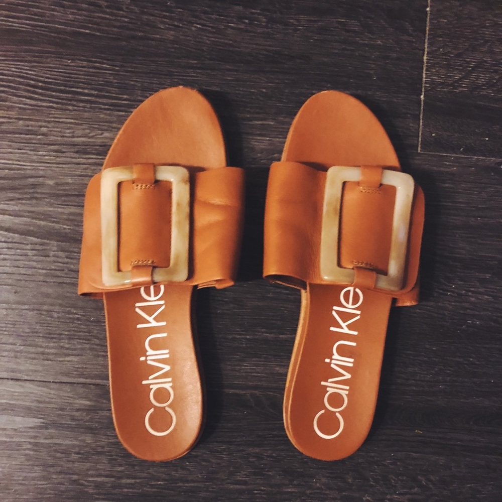 Leather slip ons